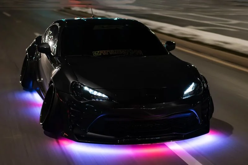 Sports coupe with custom automotive lighting